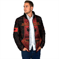 Personalized Albania Padded Jacket Black Double Headed Eagle - Wonder Print Shop