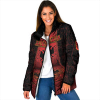 Personalized Albania Padded Jacket Black Double Headed Eagle - Wonder Print Shop