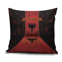 Albania Pillow Cover Black Double Headed Eagle - Wonder Print Shop