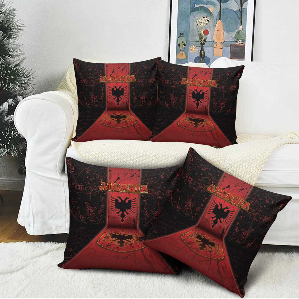 Albania Pillow Cover Black Double Headed Eagle - Wonder Print Shop