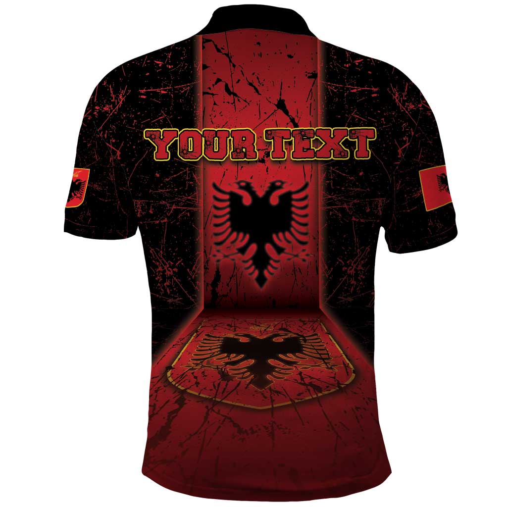 Personalized Albania Polo Shirt Black Double Headed Eagle - Wonder Print Shop