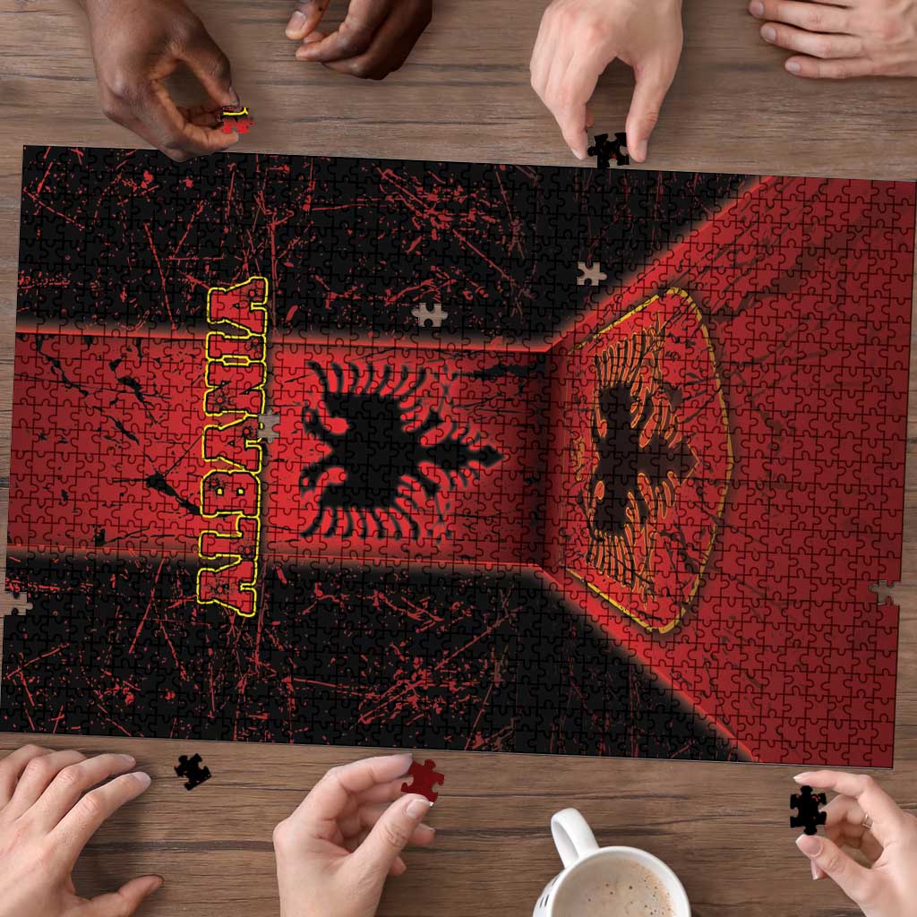 Albania Puzzle Black Double Headed Eagle - Wonder Print Shop