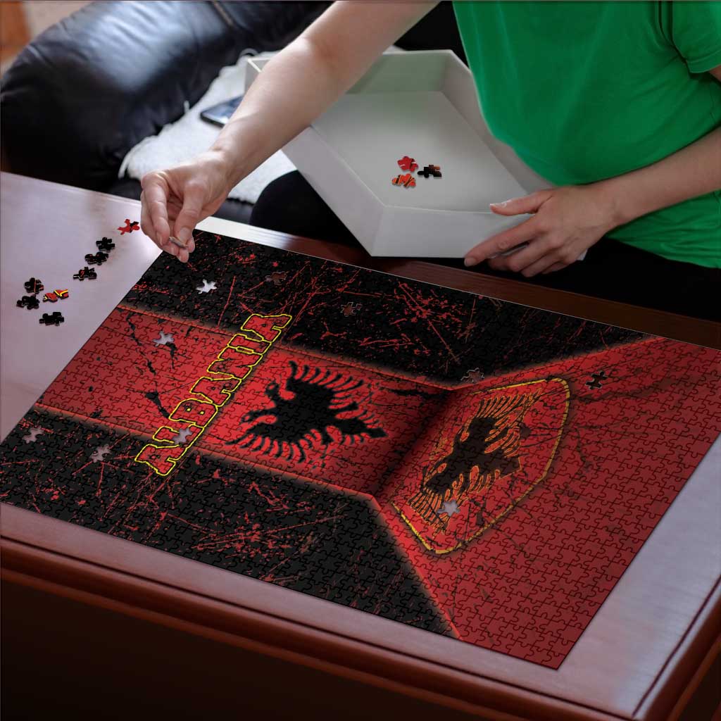 Albania Puzzle Black Double Headed Eagle - Wonder Print Shop