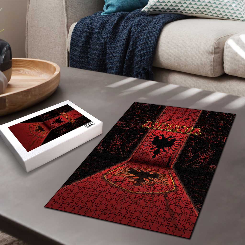 Albania Puzzle Black Double Headed Eagle - Wonder Print Shop