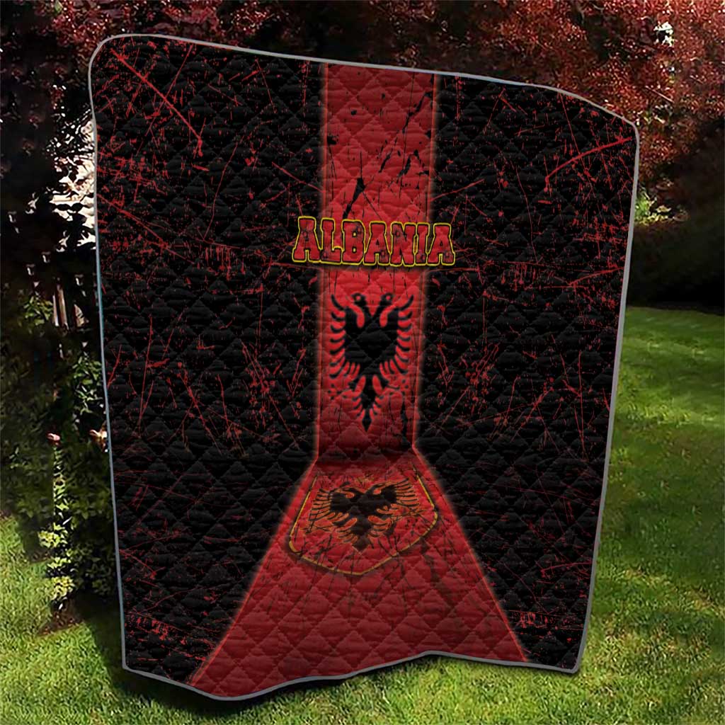 Albania Quilt Black Double Headed Eagle - Wonder Print Shop