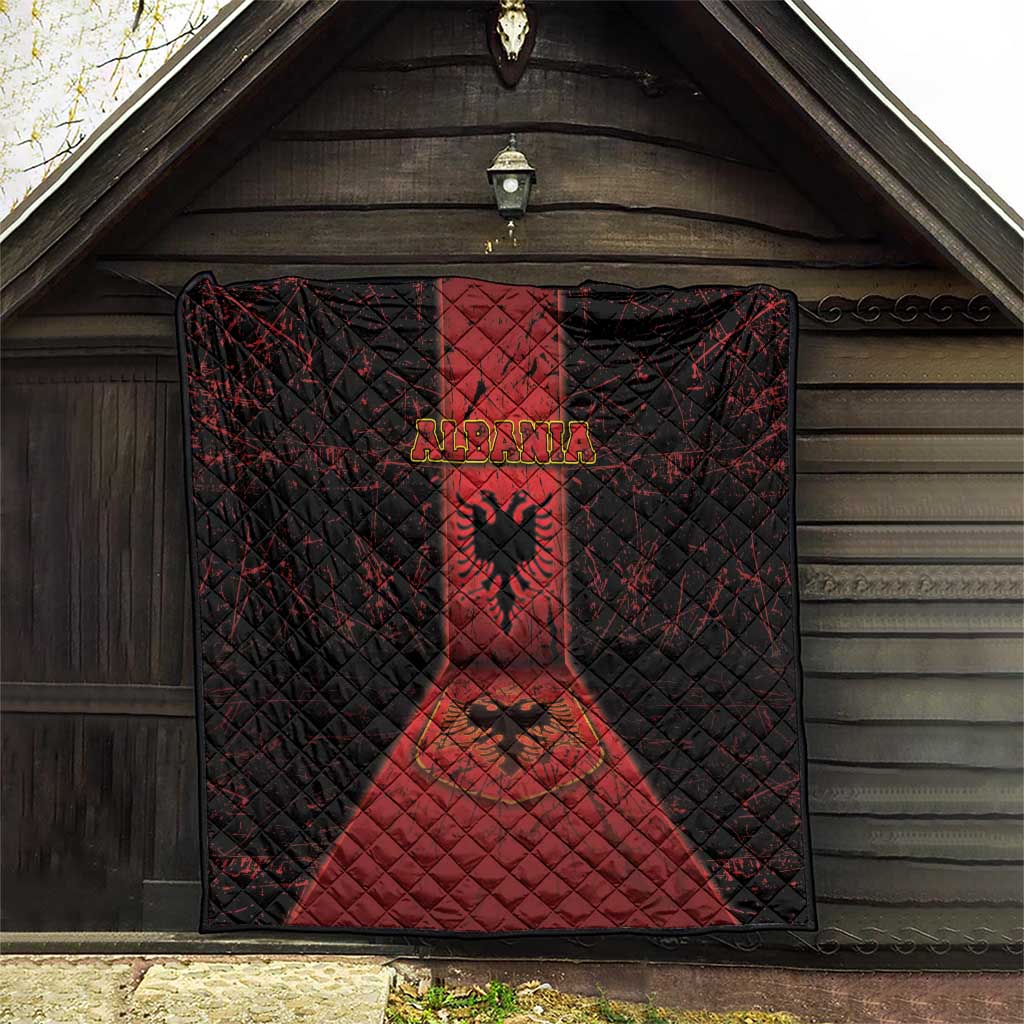 Albania Quilt Black Double Headed Eagle - Wonder Print Shop