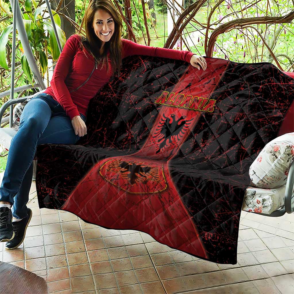 Albania Quilt Black Double Headed Eagle - Wonder Print Shop