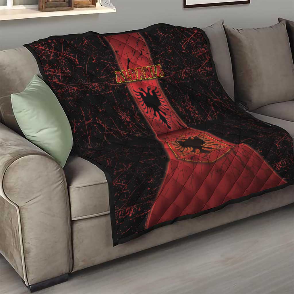Albania Quilt Black Double Headed Eagle - Wonder Print Shop