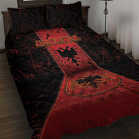 Albania Quilt Bed Set Black Double Headed Eagle - Wonder Print Shop