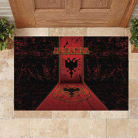 Albania Rubber Doormat Black Double Headed Eagle - Wonder Print Shop
