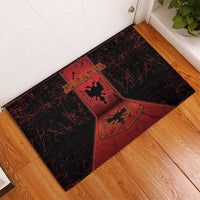 Albania Rubber Doormat Black Double Headed Eagle - Wonder Print Shop