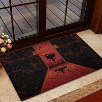Albania Rubber Doormat Black Double Headed Eagle - Wonder Print Shop