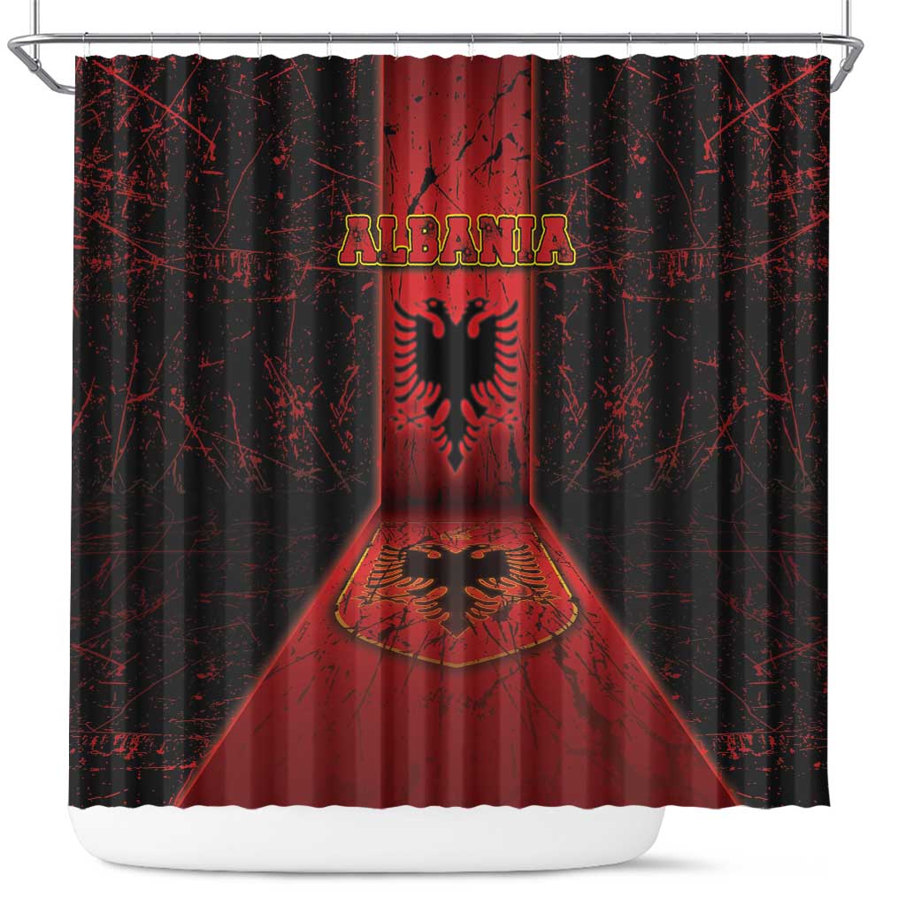 Albania Shower Curtain Black Double Headed Eagle - Wonder Print Shop