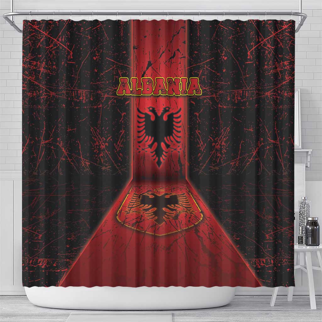 Albania Shower Curtain Black Double Headed Eagle - Wonder Print Shop