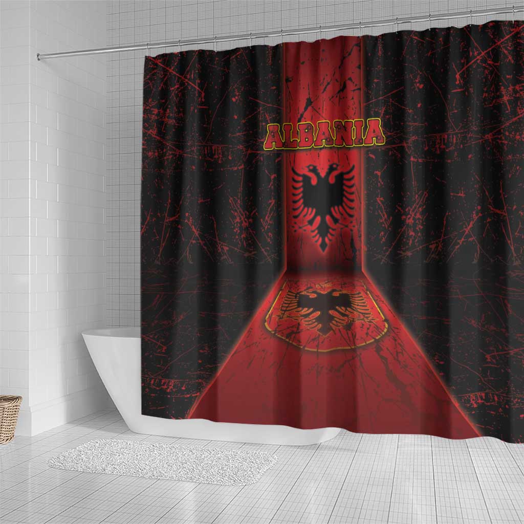 Albania Shower Curtain Black Double Headed Eagle - Wonder Print Shop