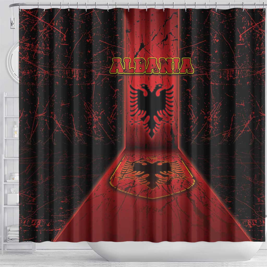 Albania Shower Curtain Black Double Headed Eagle - Wonder Print Shop