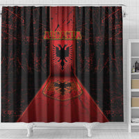 Albania Shower Curtain Black Double Headed Eagle - Wonder Print Shop