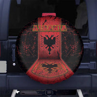 Albania Spare Tire Cover Black Double Headed Eagle - Wonder Print Shop
