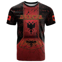 Personalized Albania T Shirt Black Double Headed Eagle - Wonder Print Shop