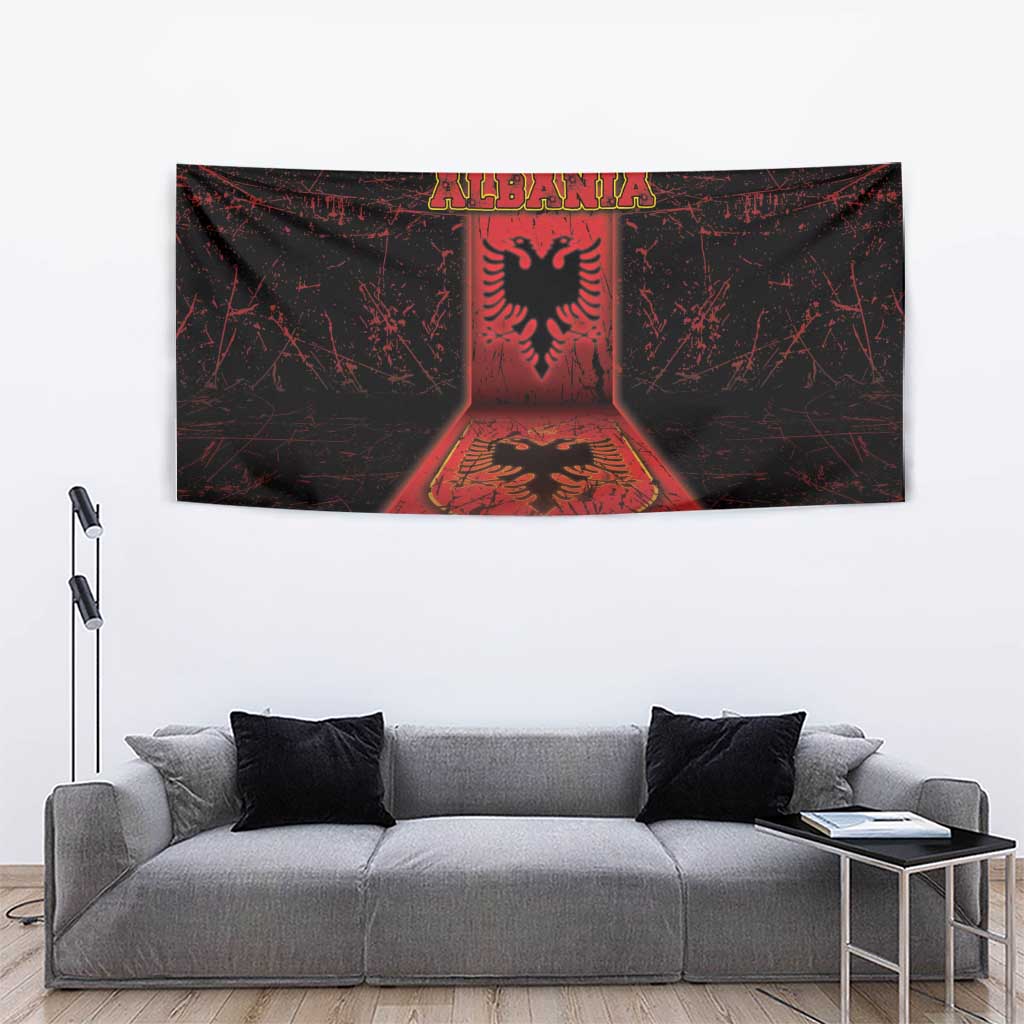Albania Tapestry Black Double Headed Eagle - Wonder Print Shop
