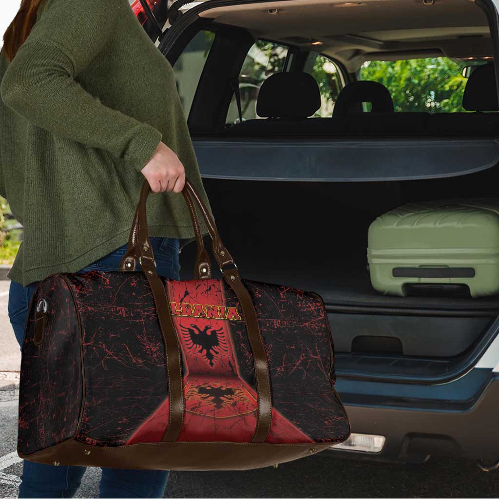 Albania Travel Bag Black Double Headed Eagle - Wonder Print Shop