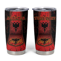 Personalized Albania Tumbler Cup Black Double Headed Eagle - Wonder Print Shop
