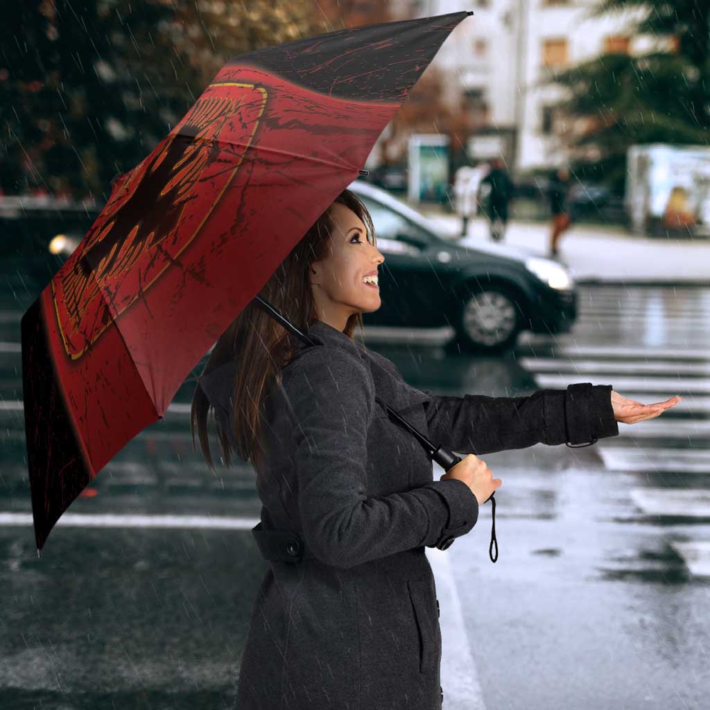 Albania Umbrella Black Double Headed Eagle - Wonder Print Shop