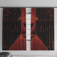 Albania Window Curtain Black Double Headed Eagle - Wonder Print Shop