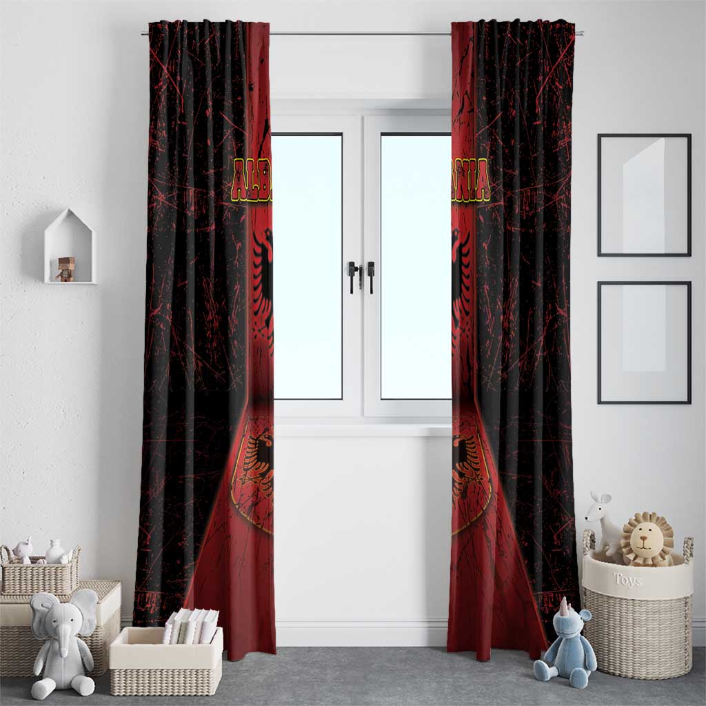 Albania Window Curtain Black Double Headed Eagle - Wonder Print Shop