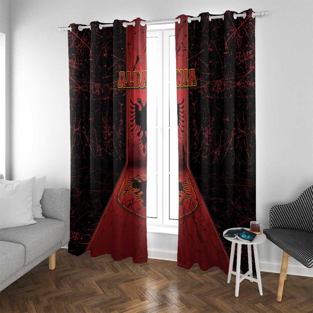 Albania Window Curtain Black Double Headed Eagle - Wonder Print Shop