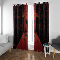 Albania Window Curtain Black Double Headed Eagle - Wonder Print Shop
