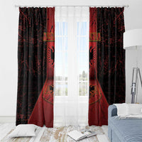 Albania Window Curtain Black Double Headed Eagle - Wonder Print Shop