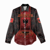 Personalized Albania Women Casual Shirt Black Double Headed Eagle - Wonder Print Shop