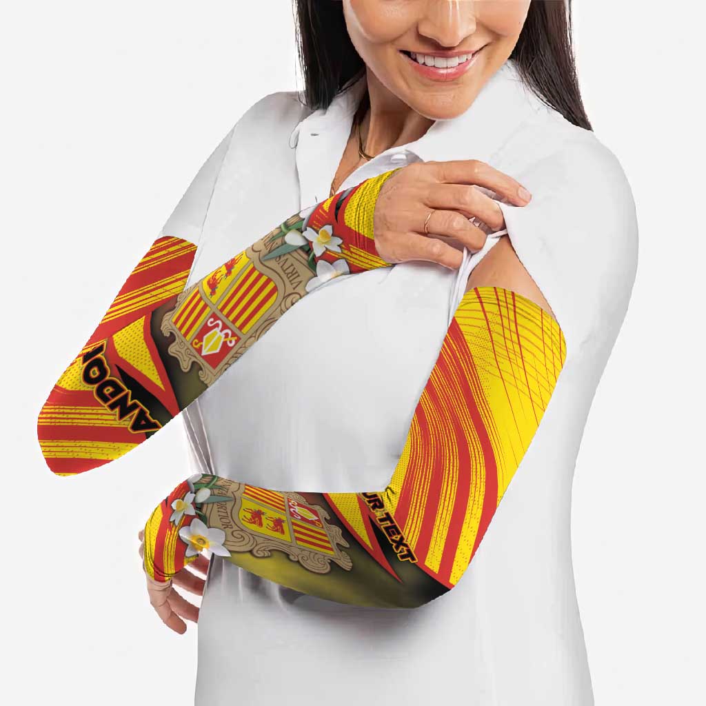 Andorra Arm Sleeves The Grandalla Flowers With Symbol - Wonder Print Shop