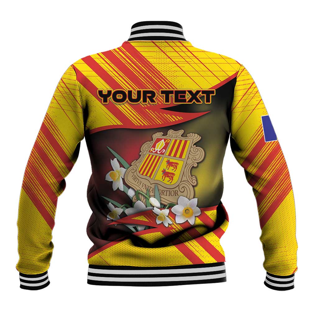 Personalized Andorra Baseball Jacket The Grandalla Flowers With Symbol - Wonder Print Shop