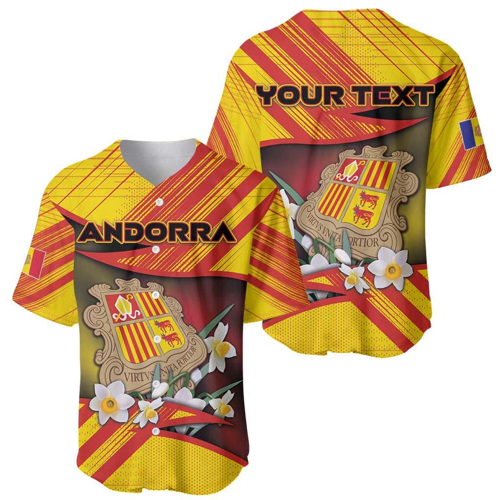 Personalized Andorra Baseball Jersey The Grandalla Flowers With Symbol - Wonder Print Shop