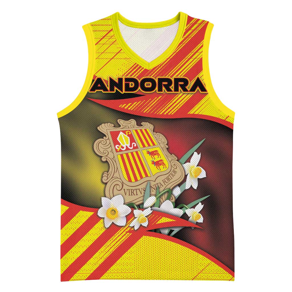 Personalized Andorra Basketball Jersey The Grandalla Flowers With Symbol - Wonder Print Shop