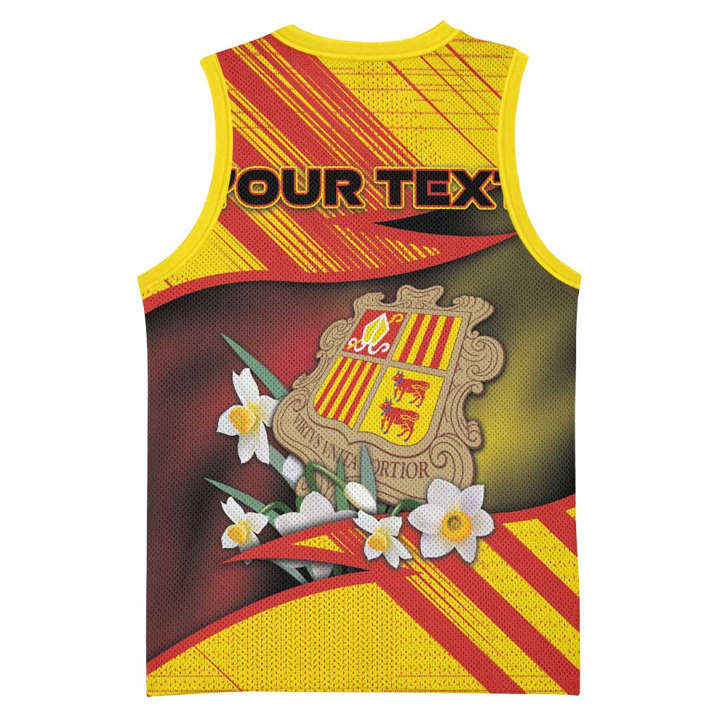 Personalized Andorra Basketball Jersey The Grandalla Flowers With Symbol - Wonder Print Shop