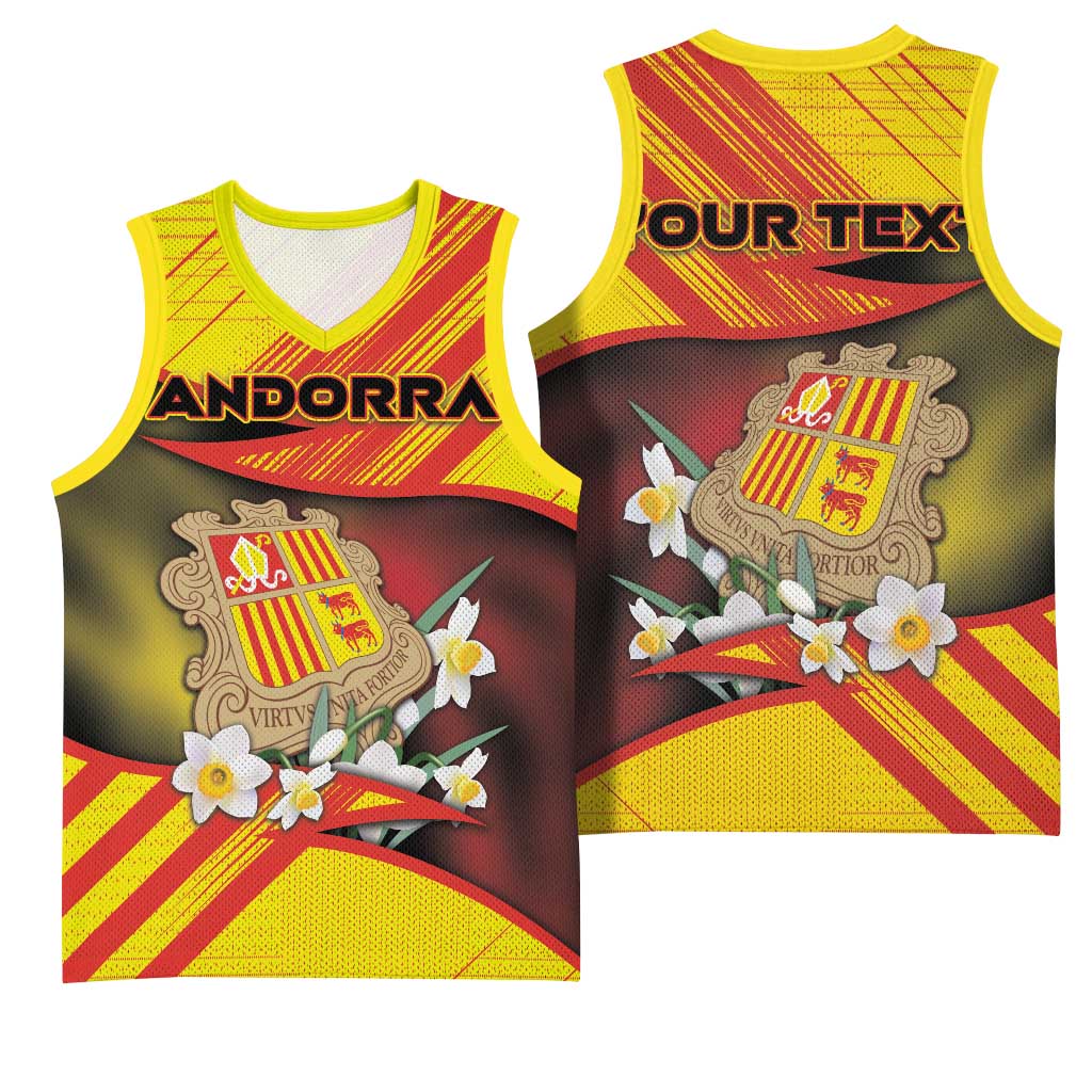 Personalized Andorra Basketball Jersey The Grandalla Flowers With Symbol - Wonder Print Shop