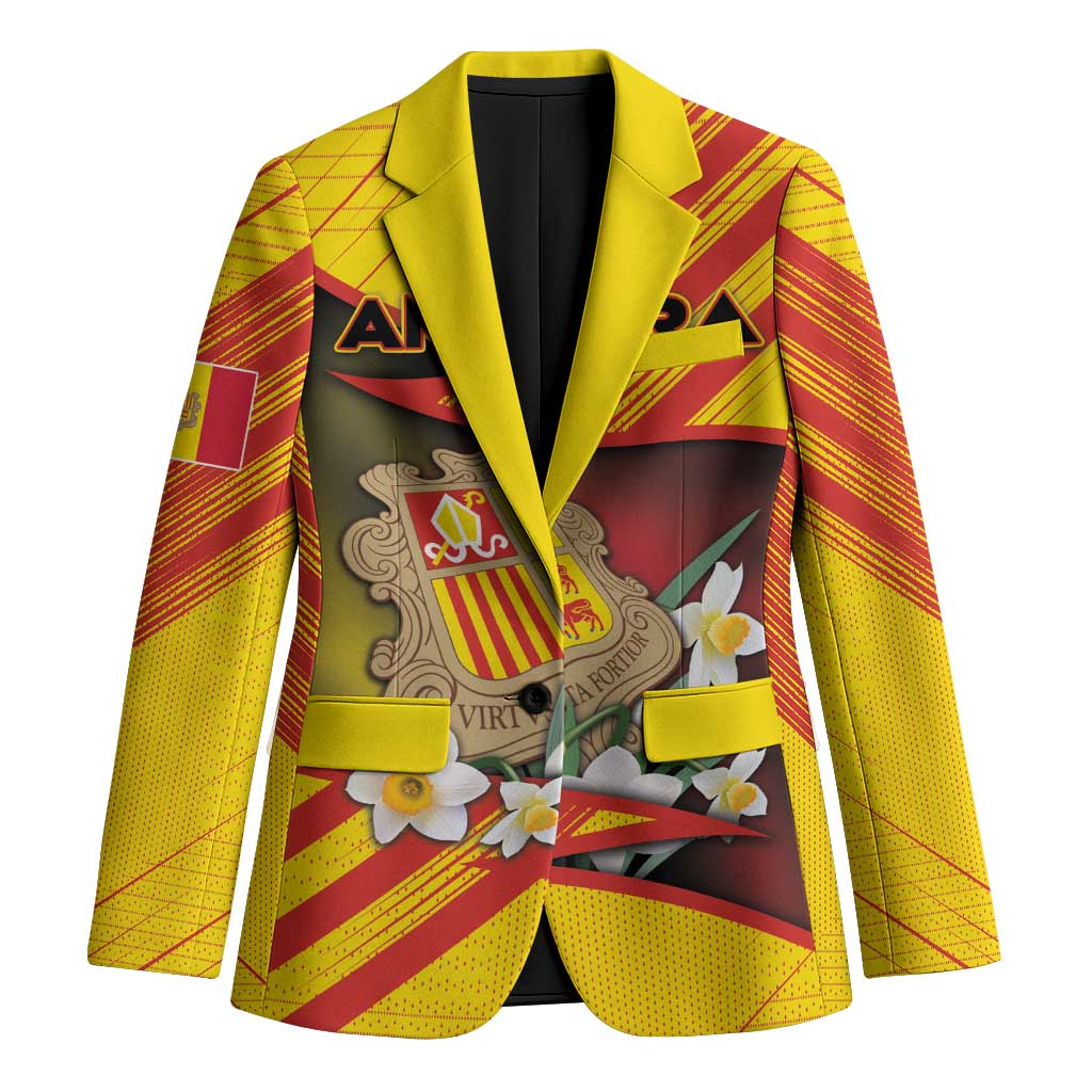 Personalized Andorra Blazer The Grandalla Flowers With Symbol - Wonder Print Shop