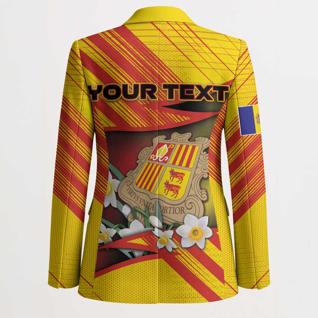 Personalized Andorra Blazer The Grandalla Flowers With Symbol - Wonder Print Shop