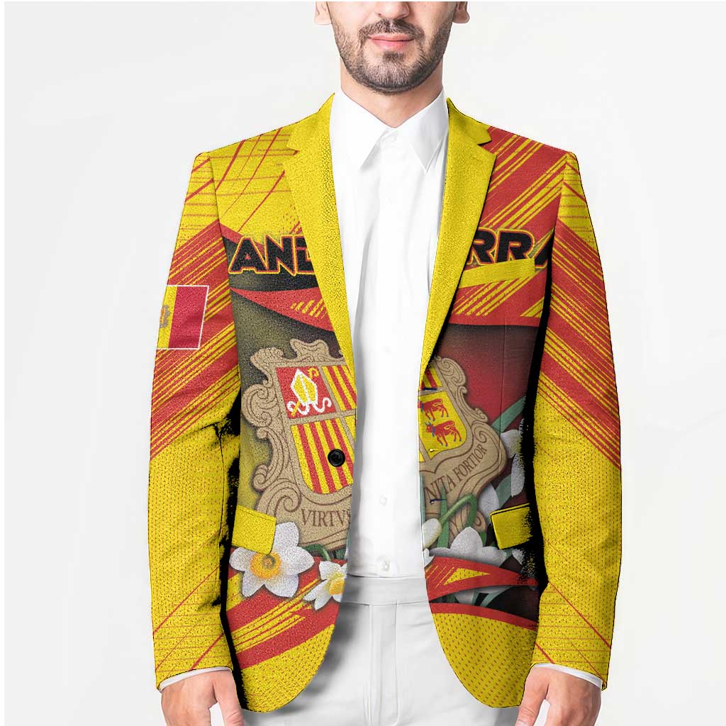 Personalized Andorra Blazer The Grandalla Flowers With Symbol - Wonder Print Shop