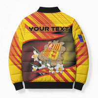 Personalized Andorra Bomber Puffer Jacket The Grandalla Flowers With Symbol - Wonder Print Shop