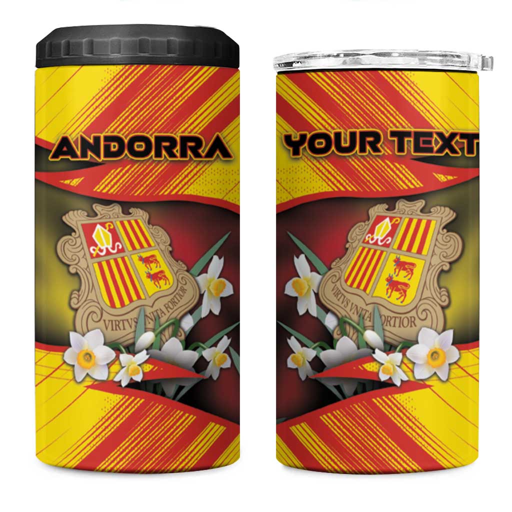 Personalized Andorra 4 in 1 Can Cooler Tumbler The Grandalla Flowers With Symbol - Wonder Print Shop