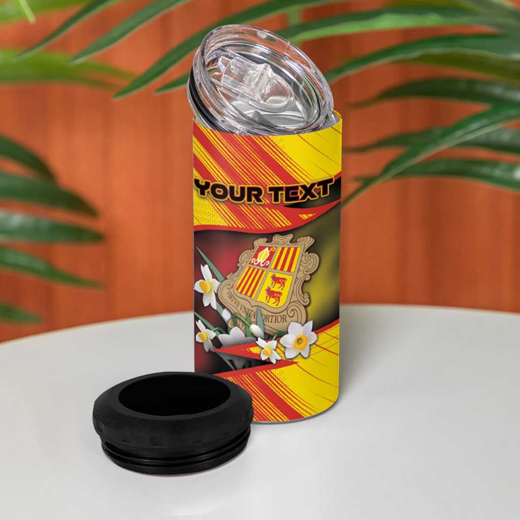 Personalized Andorra 4 in 1 Can Cooler Tumbler The Grandalla Flowers With Symbol - Wonder Print Shop