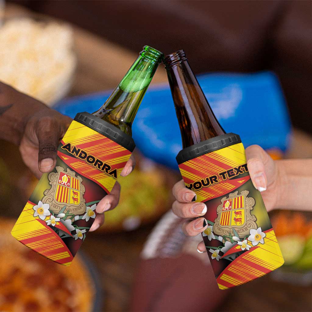 Personalized Andorra 4 in 1 Can Cooler Tumbler The Grandalla Flowers With Symbol - Wonder Print Shop