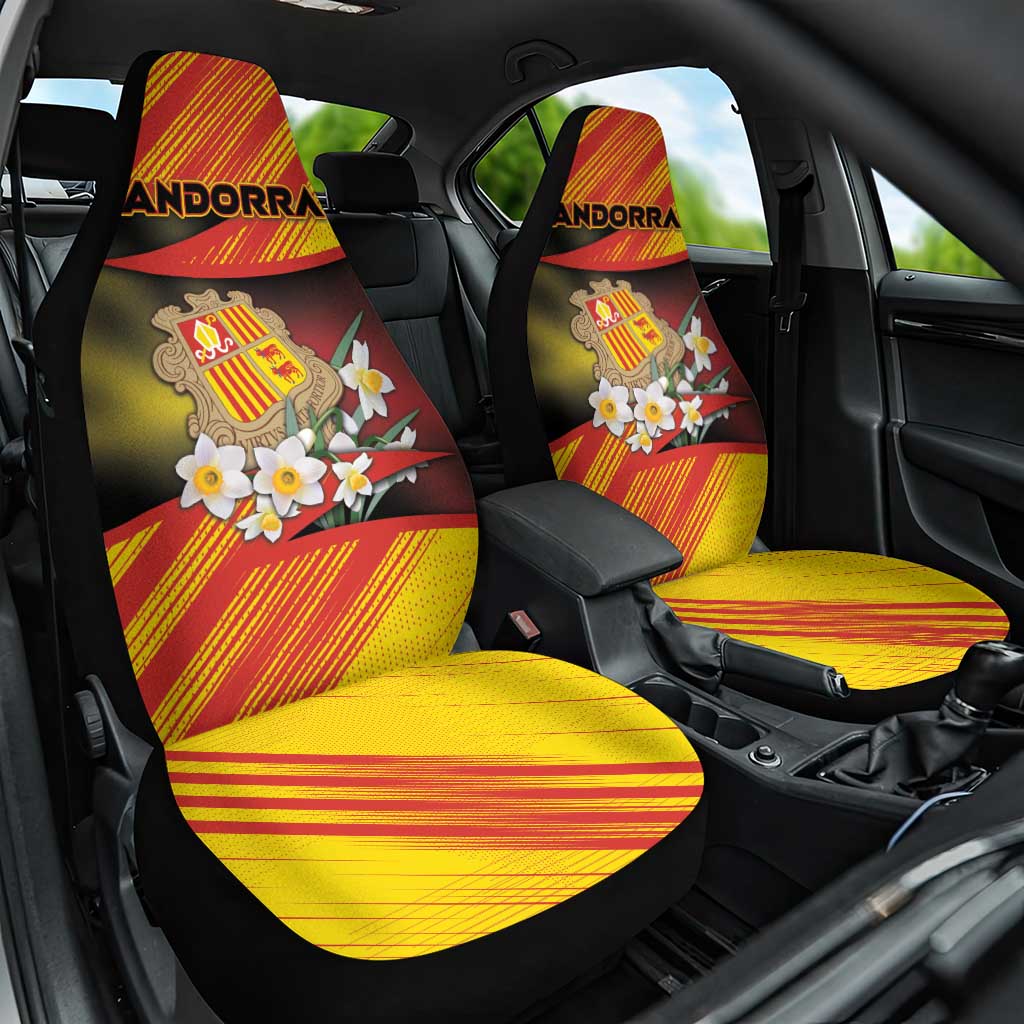 Andorra Car Seat Cover The Grandalla Flowers With Symbol - Wonder Print Shop