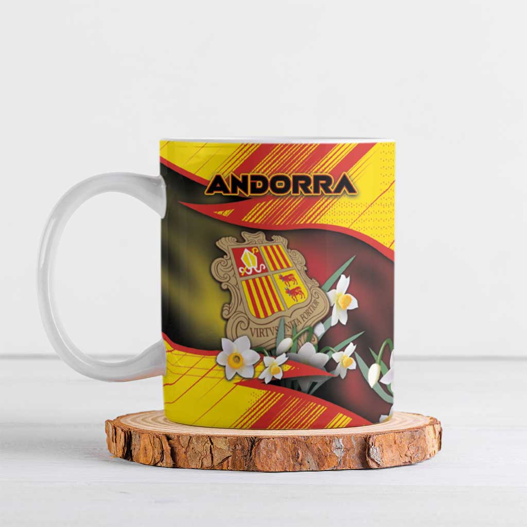 Personalized Andorra Ceramic Mug The Grandalla Flowers With Symbol - Wonder Print Shop