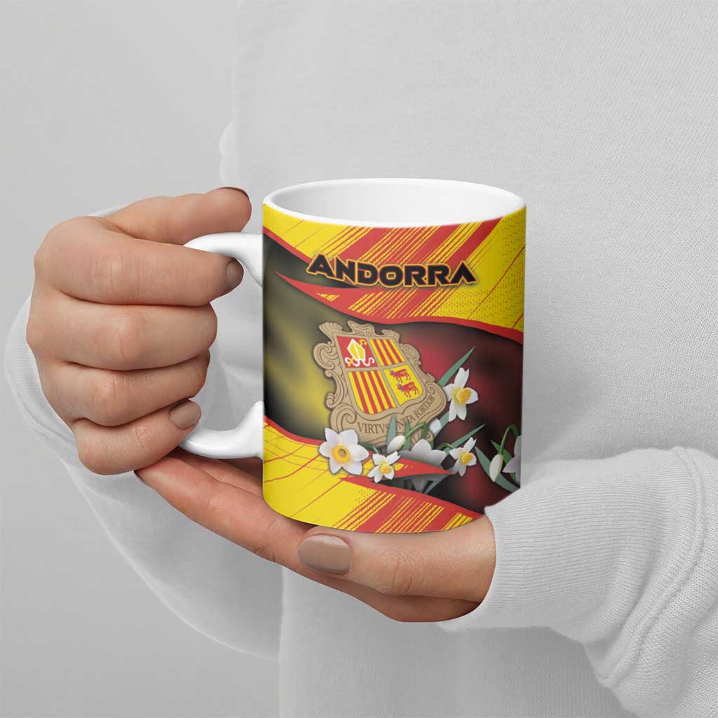Personalized Andorra Ceramic Mug The Grandalla Flowers With Symbol - Wonder Print Shop