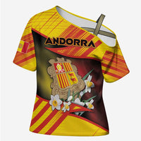 Personalized Andorra Cross Shoulder Shirt The Grandalla Flowers With Symbol - Wonder Print Shop
